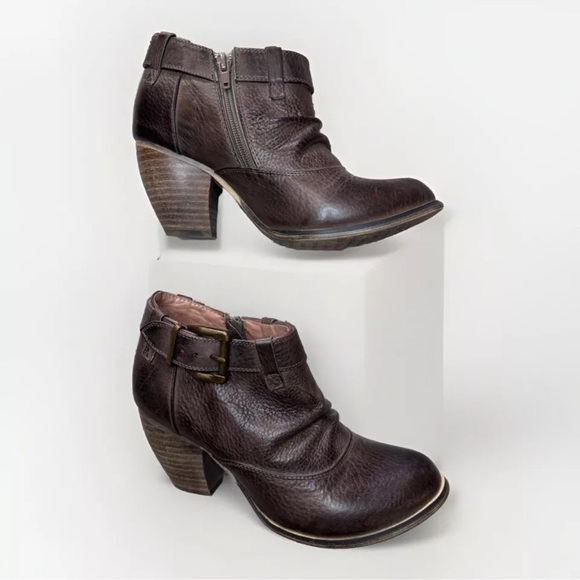 Chocolat Blu Ankle Boots Brown Leather 8 /8.5 Cherry Cowgirl Boho 90s Y2K EU 39 - Picture 1 of 10
